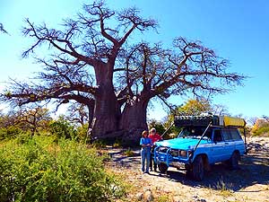 Botswana/Zentral-Kalahari: Kubu-(Felsen)Insel (Lekhubu) an der Sua Pfanne, Teil der Makgadikgadi Pfannen