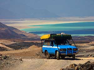 Dschibuti: Lac Assal im Hintergrund