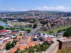 Georgia: View from Nariqala Fortress onto Tbilisi