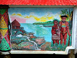 Manokwari/West-Papua/Indonesien: Papua-Relief des Dani-Stammes