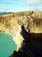 Indonesia: 2 of the 3 crater lakes of the Kelimutu Volcano on Flores in different colors