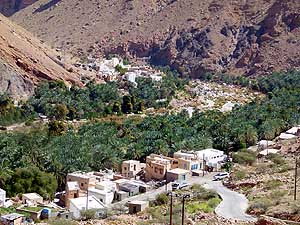 Oman/Wadi Tiwi/Harat Bidah: Typische Oase in einem Tal zwischen Muskat und Sur