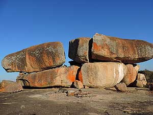 Simbabwe/Marondera: Balancing granite rocks